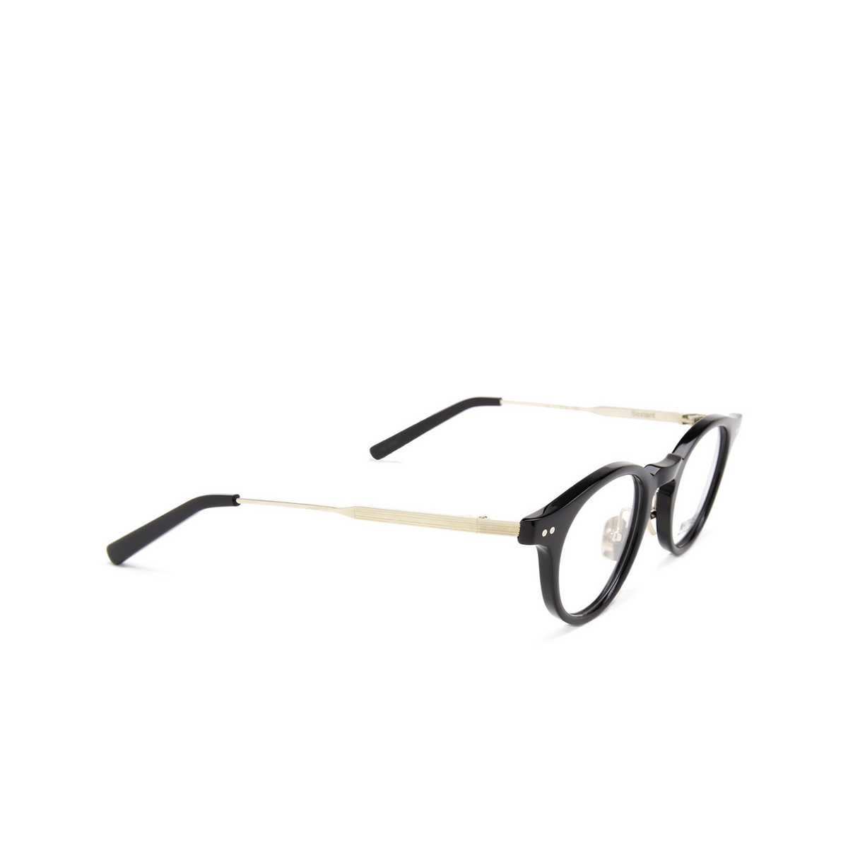 Native Sons® Round Eyeglasses: Sextant color Black - three-quarters view.
