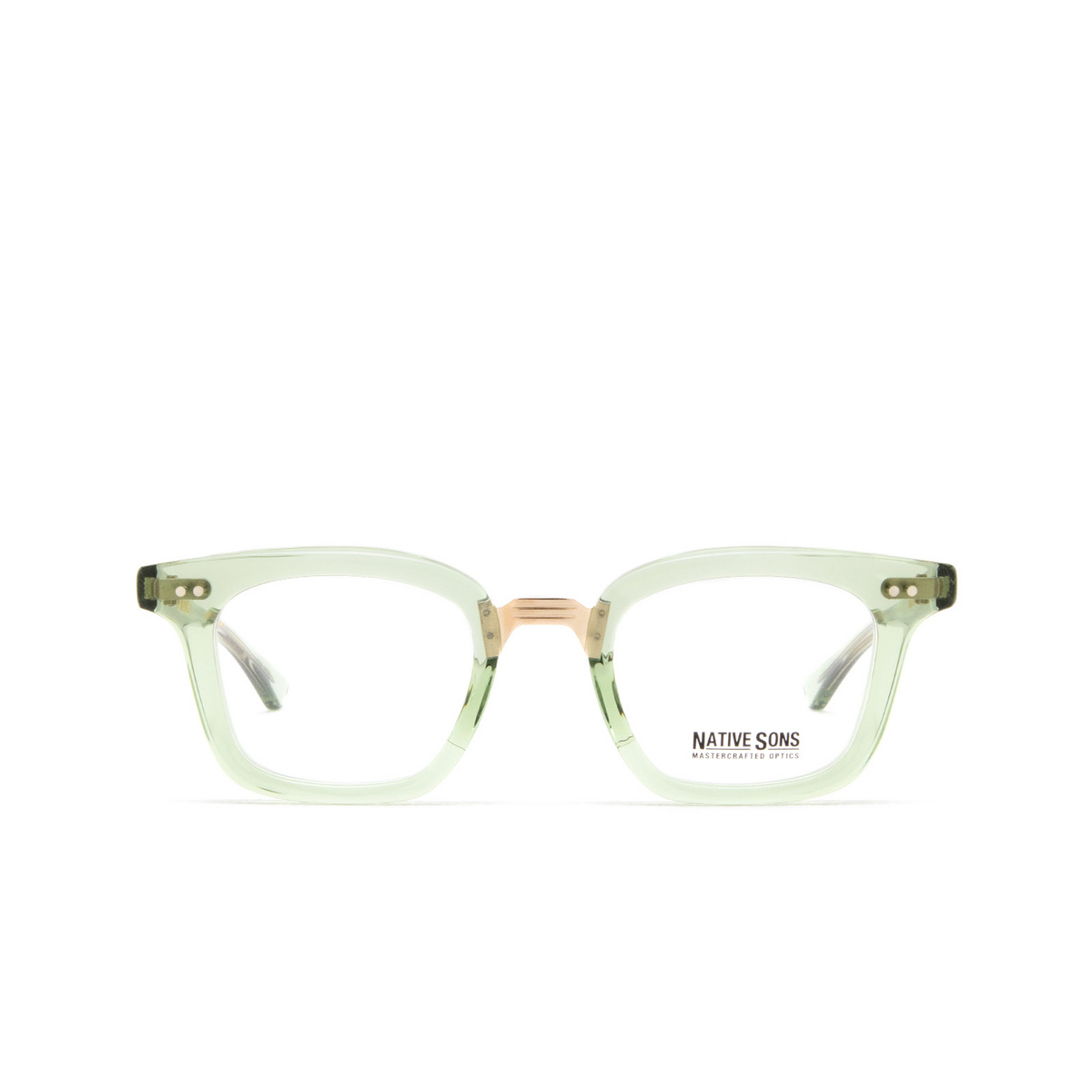 Native Sons® Square Eyeglasses: Stillman color Bottle Green - front view