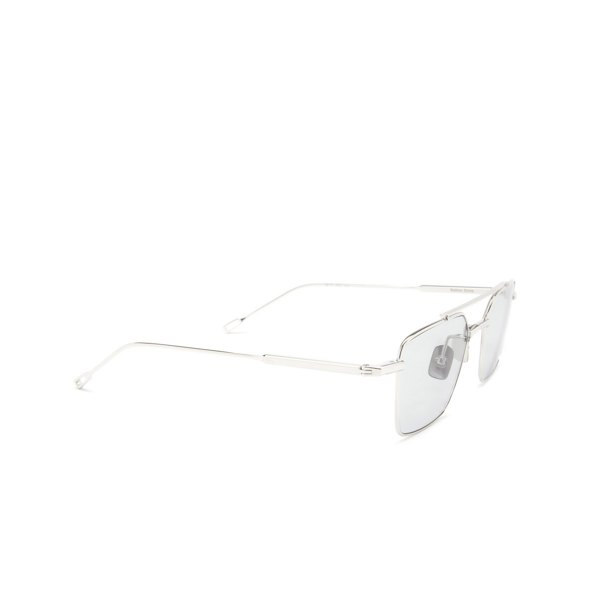 Native Sons® Irregular Sunglasses: Yeager Exp color Silver - three-quarters view.