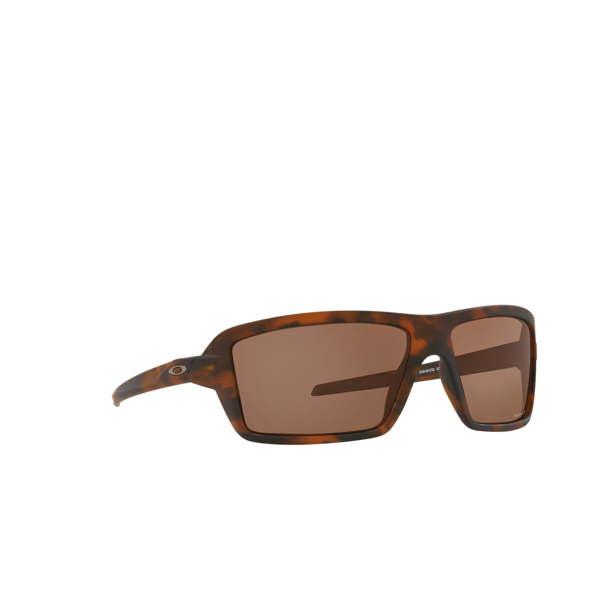 Oakley CABLES Sunglasses 912907 Brown Tortoise - three-quarters view