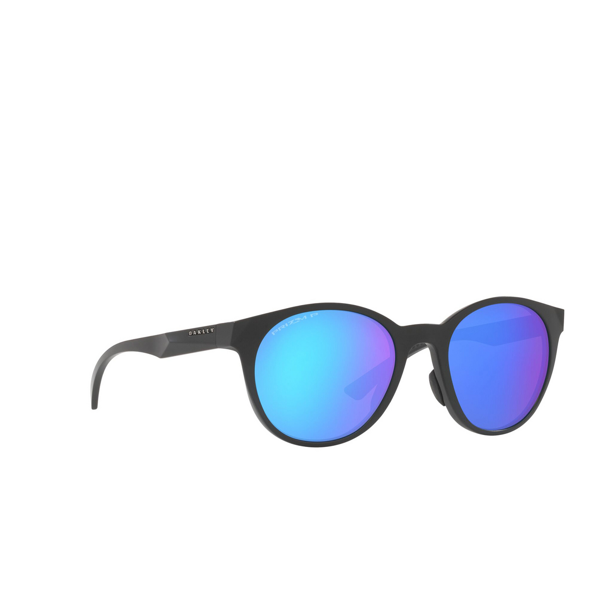 Oakley® Round Sunglasses: OO9474 Spindrift color 947409 Matte Carbon - three-quarters view