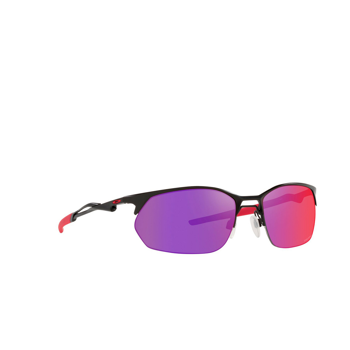 Oakley® Rectangle Sunglasses: OO4145 Wire Tap 2.0 color 414510 Satin Black - three-quarters view