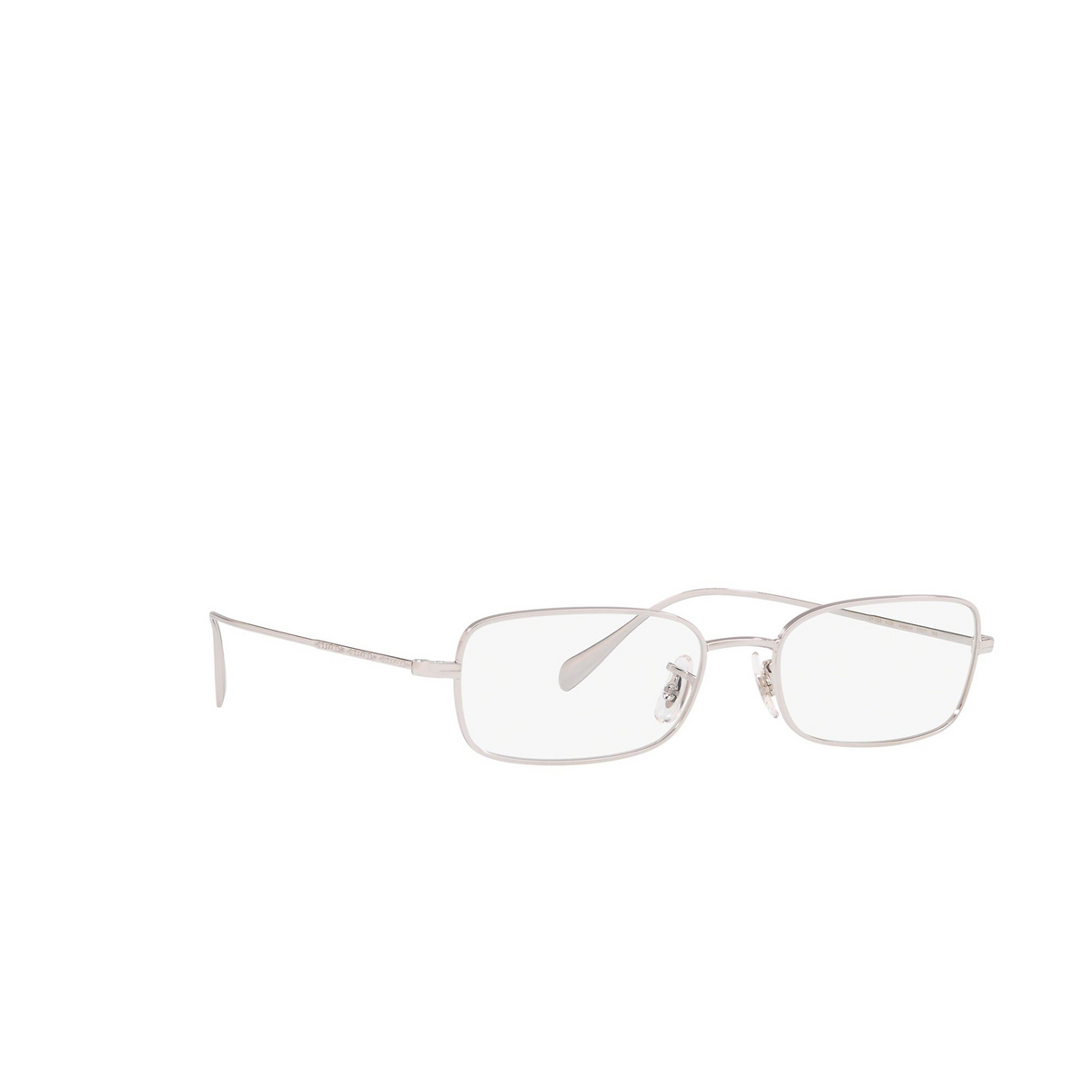 Oliver Peoples® Rectangle Eyeglasses: Aronson OV1253 color Silver 5036 - three-quarters view.