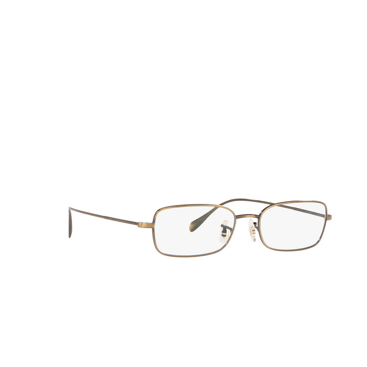 Oliver Peoples® Rectangle Eyeglasses: Aronson OV1253 color Antique Gold 5284 - three-quarters view.