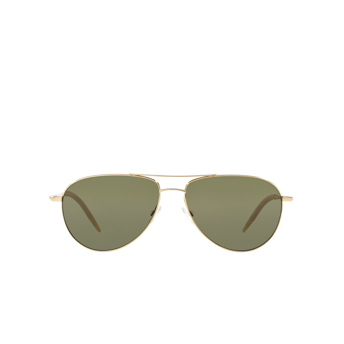 Oliver Peoples® Aviator Sunglasses: Benedict OV1002S color Gold 5035P1 - front view.