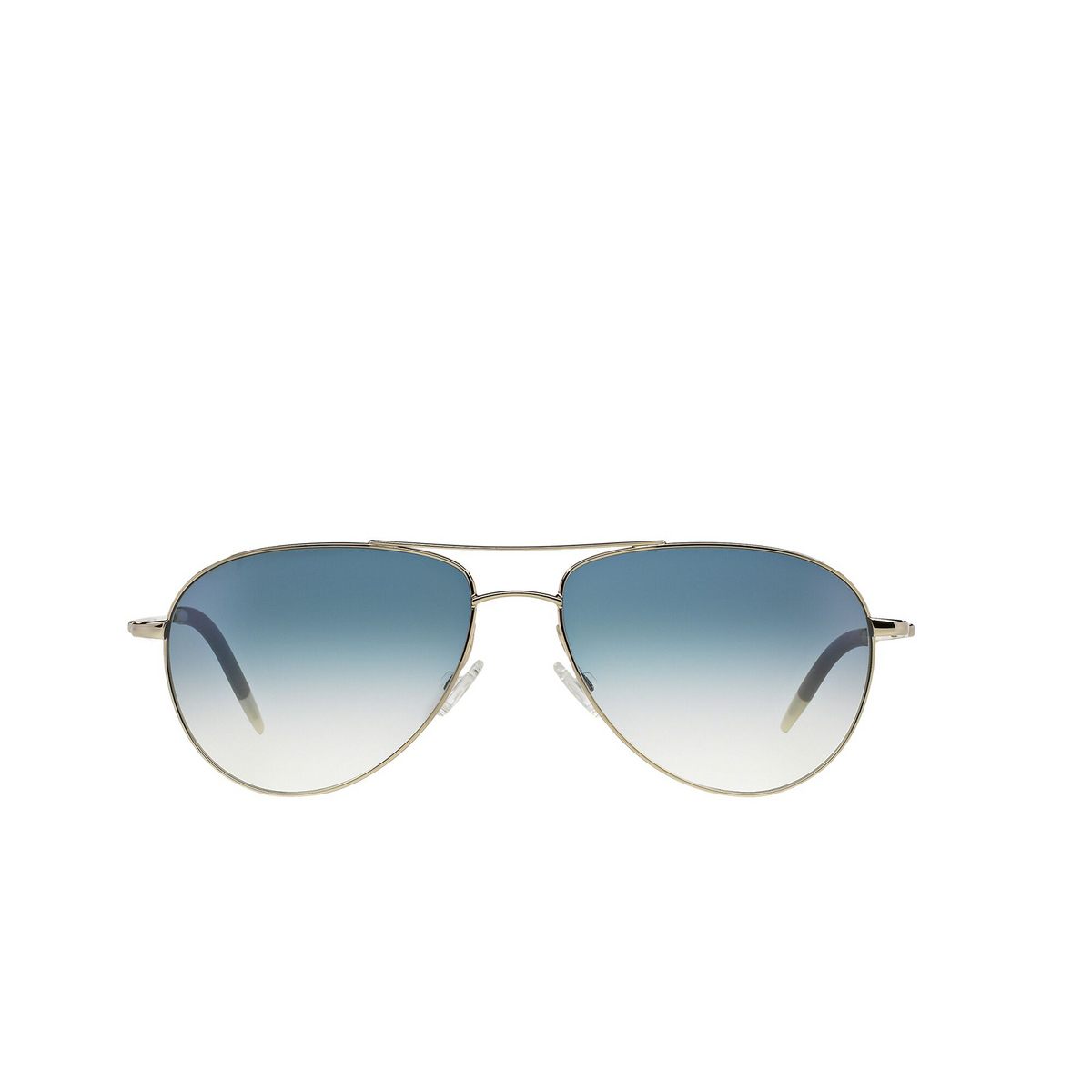 Oliver Peoples® Aviator Sunglasses: Benedict OV1002S color Silver 52413F - front view.