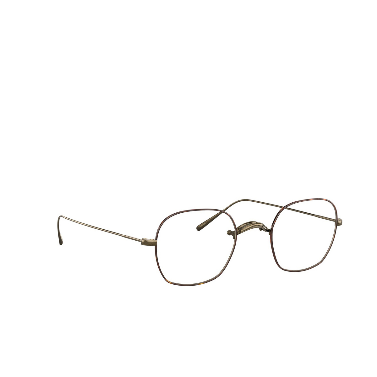 Oliver Peoples® Square Eyeglasses: Carles OV1270T color Antique Gold / Dtbk 5284 - three-quarters view.