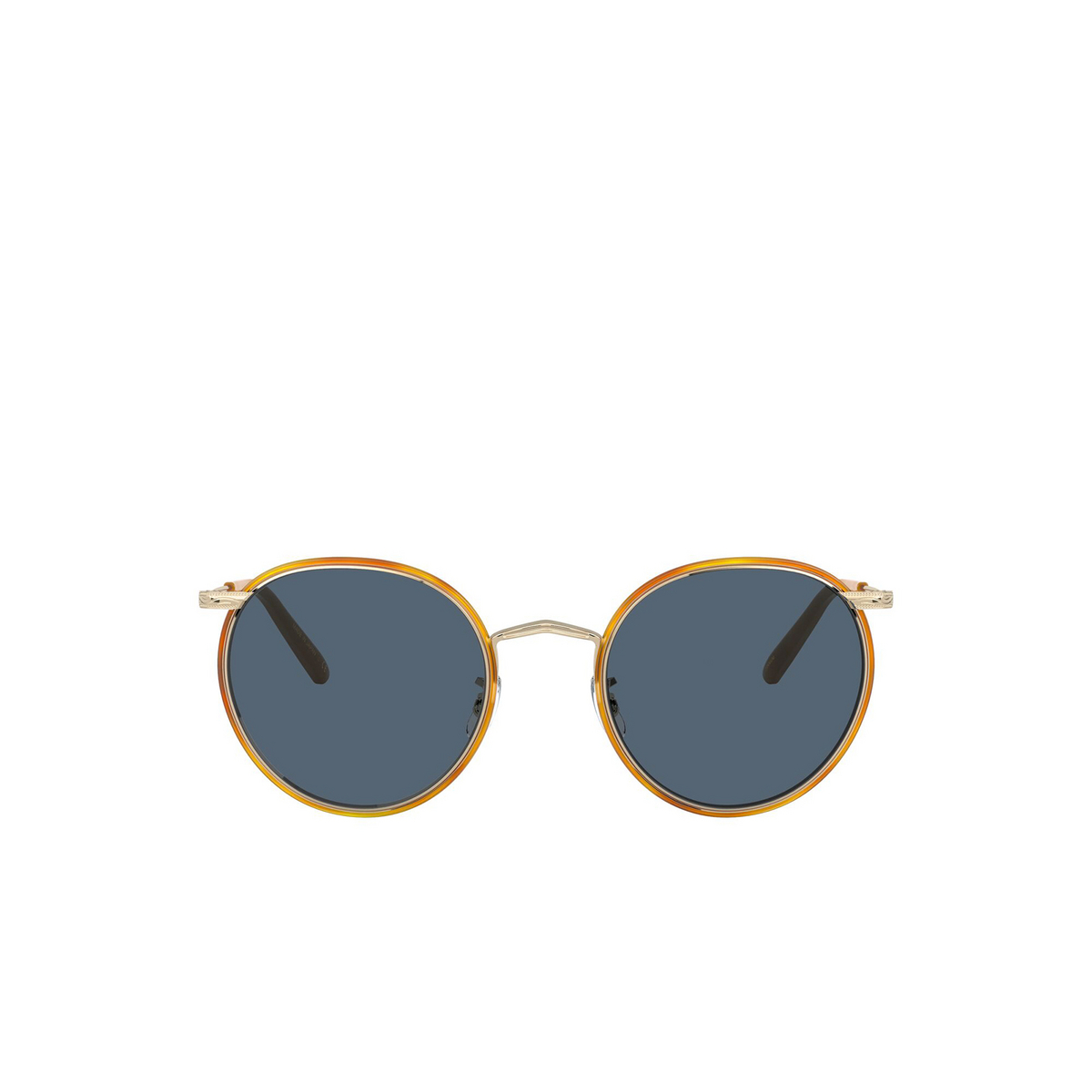 Oliver Peoples® Round Sunglasses: Casson OV1269ST color Soft Gold / Amber 503556 - front view.