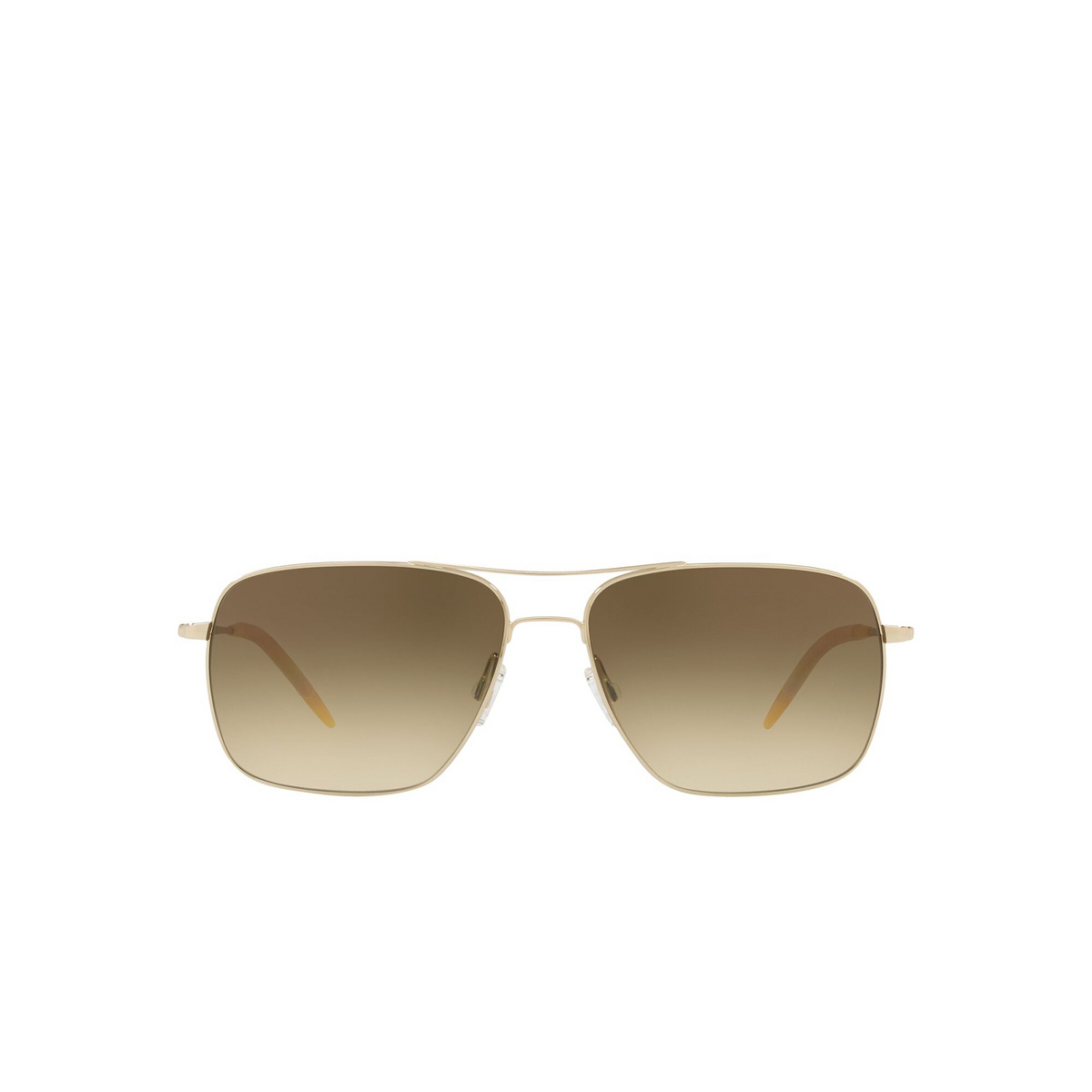 Oliver Peoples® Rectangle Sunglasses: Clifton OV1150S color Gold 503585 - front view.