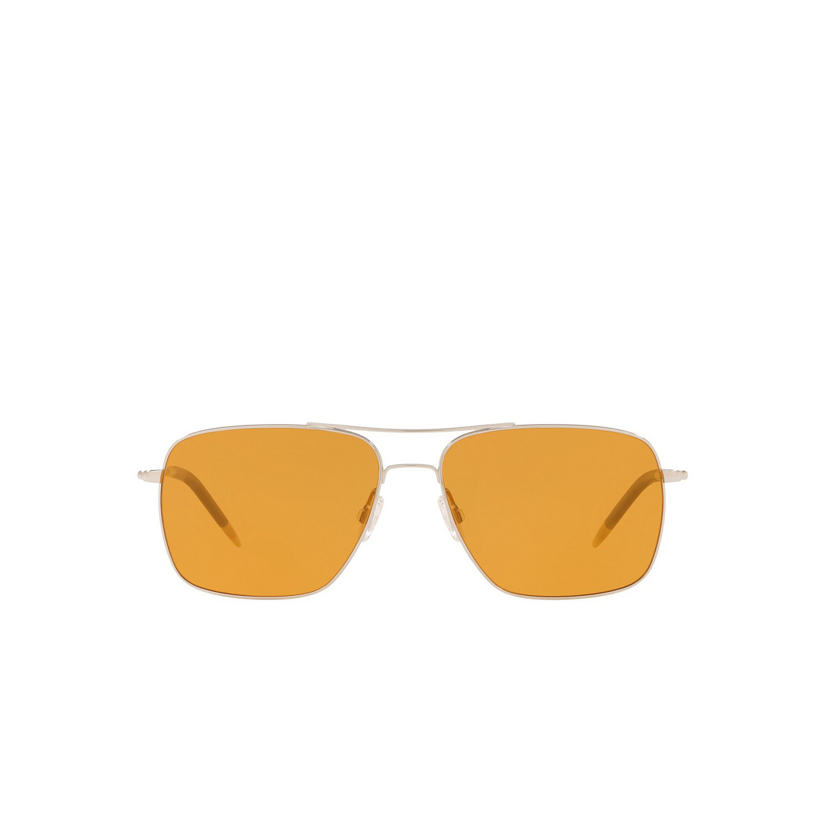 Oliver Peoples® Rectangle Sunglasses: Clifton OV1150S color Silver 5036N9 - front view.