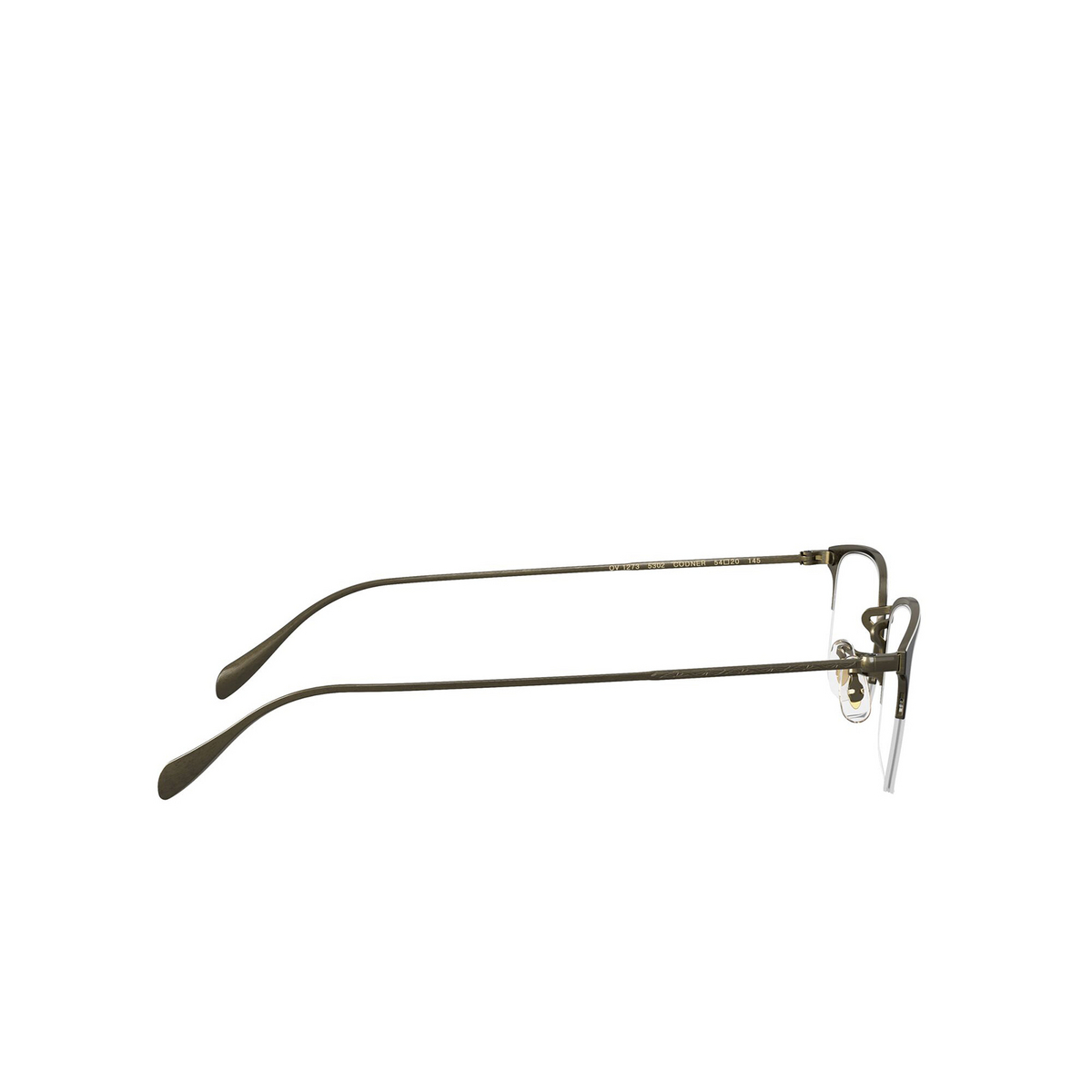Oliver Peoples® Rectangle Eyeglasses: Codner OV1273 color Matte Black / Antique Gold 5302 - product thumbnail 3/3.