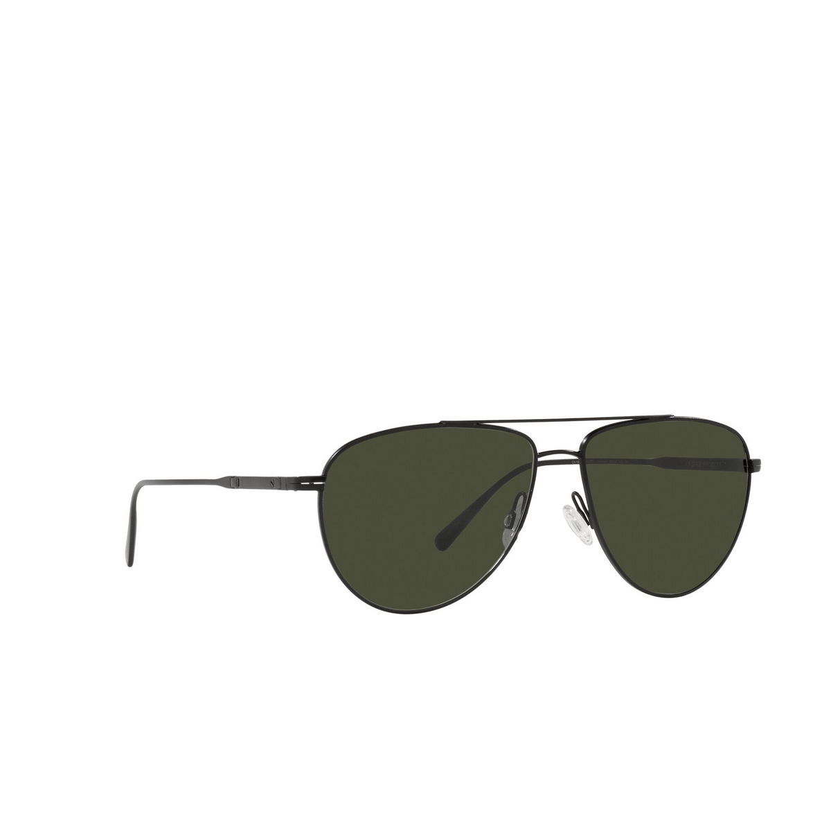 Oliver Peoples® Aviator Sunglasses: Disoriano OV1301S color Matte Black 506252 - three-quarters view.