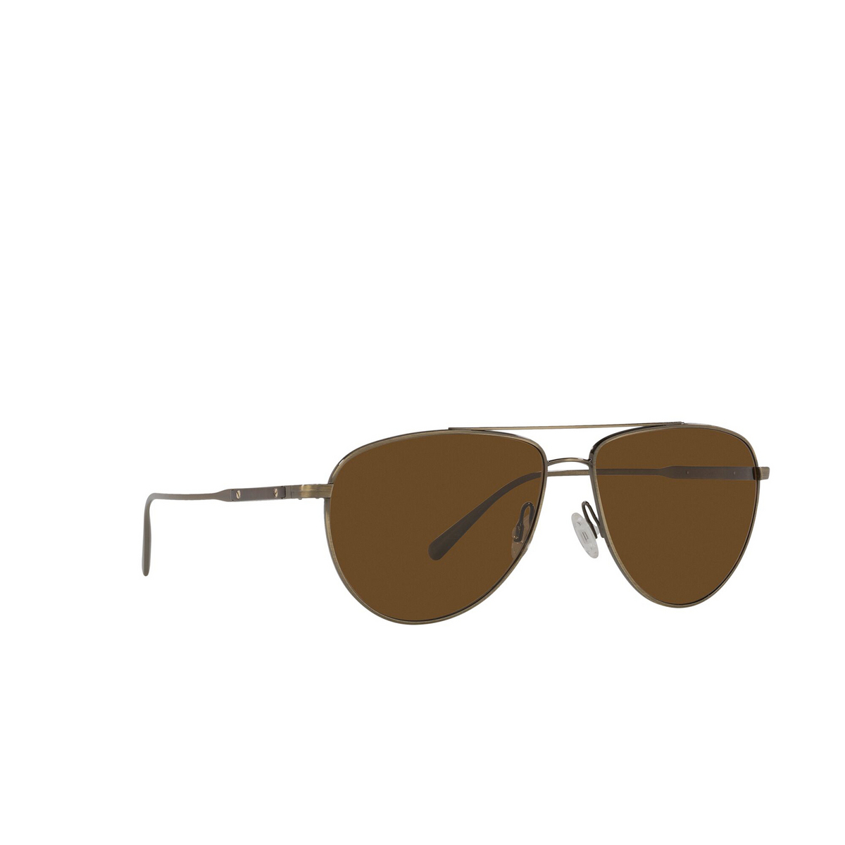Oliver Peoples® Aviator Sunglasses: Disoriano OV1301S color Antique Gold 528457 - three-quarters view.