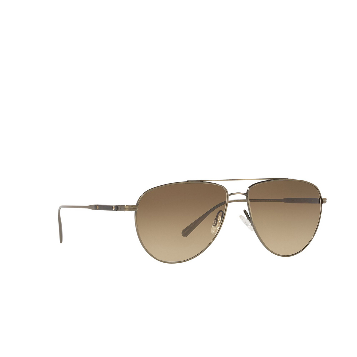 Oliver Peoples® Aviator Sunglasses: Disoriano OV1301S color Antique Gold 5284Q4 - three-quarters view.