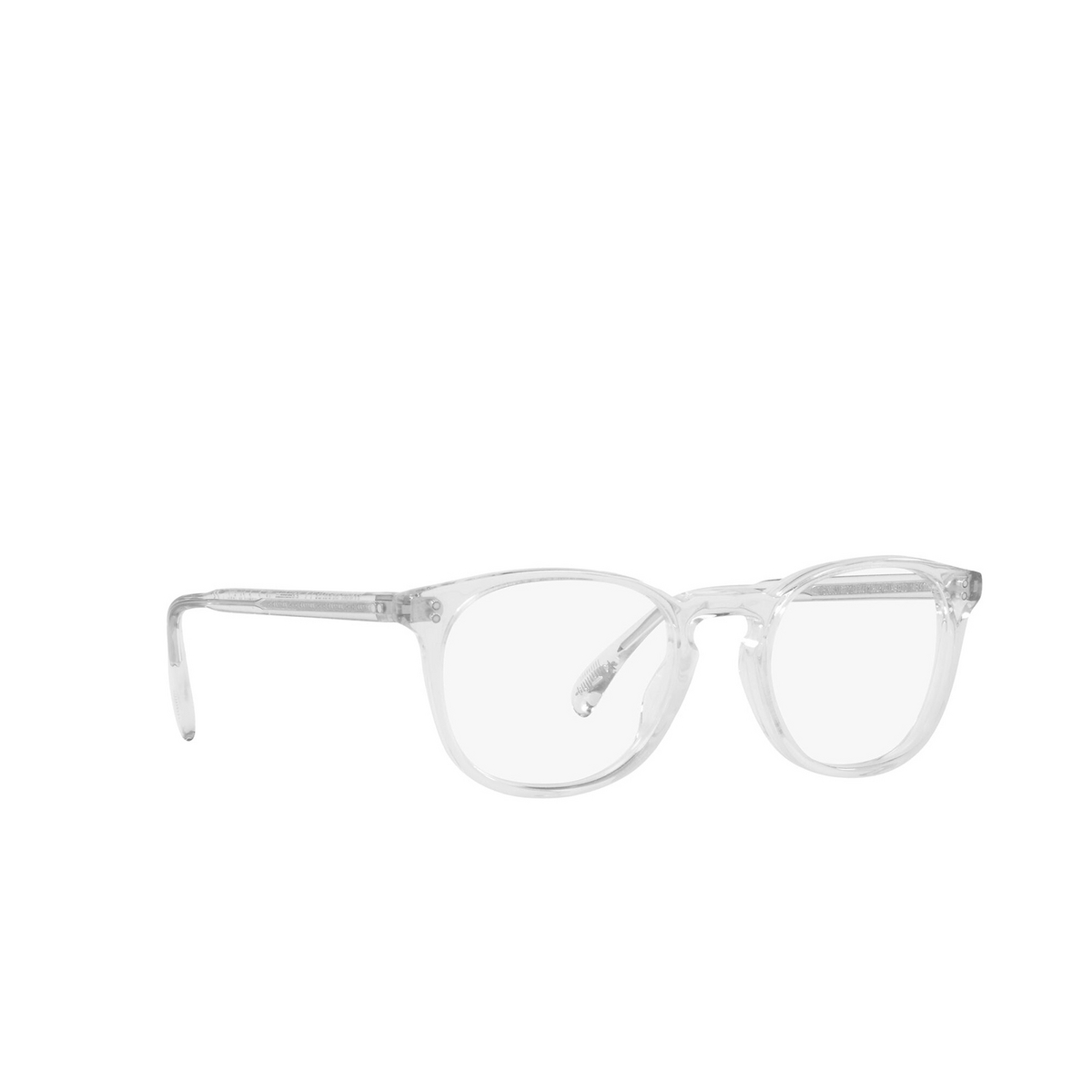 Oliver Peoples® Round Eyeglasses: Finley Esq. (u) OV5298U color Crystal 1101 - three-quarters view.