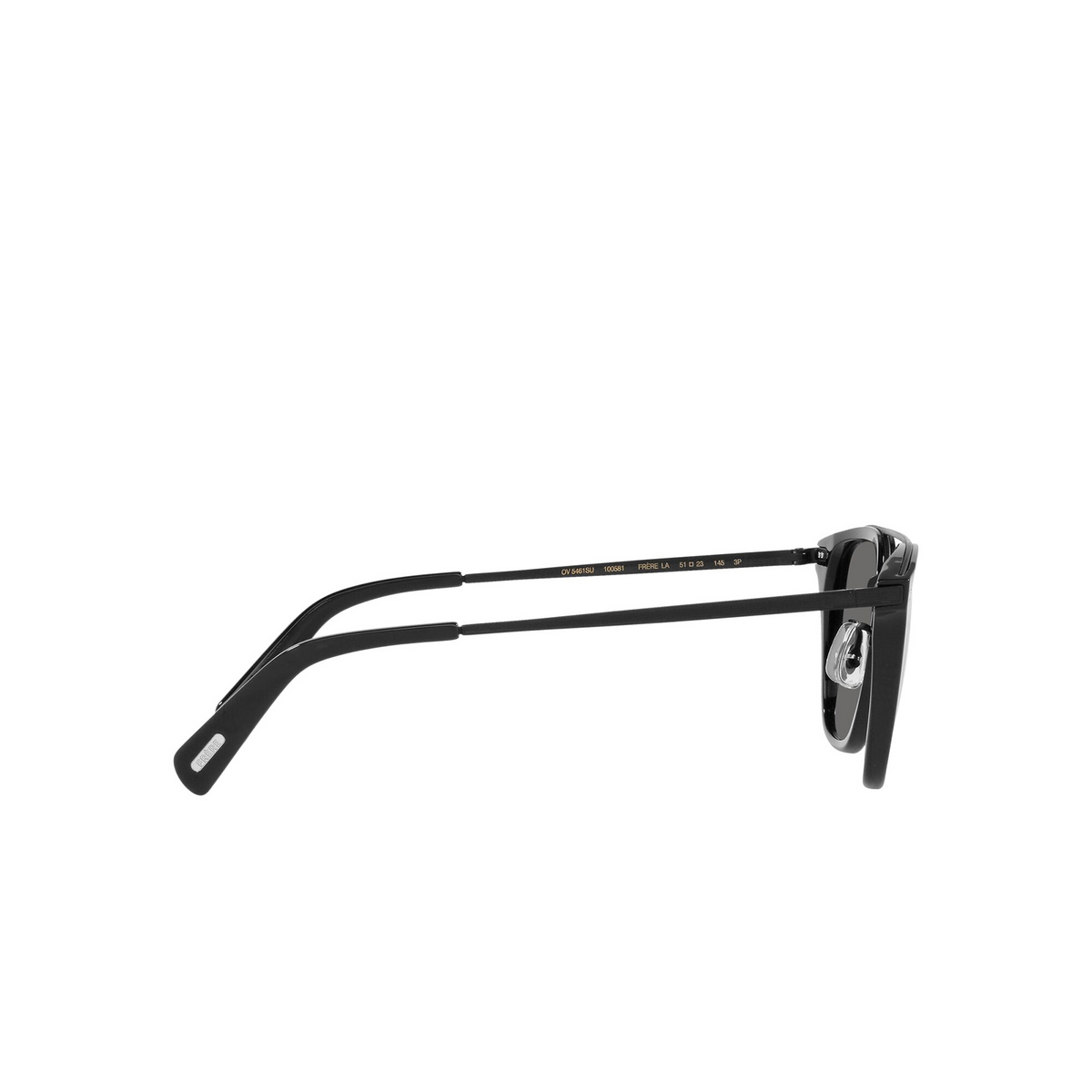 Oliver Peoples® Rectangle Sunglasses: Frère La OV5461SU color Black 100581 - three-quarters view.