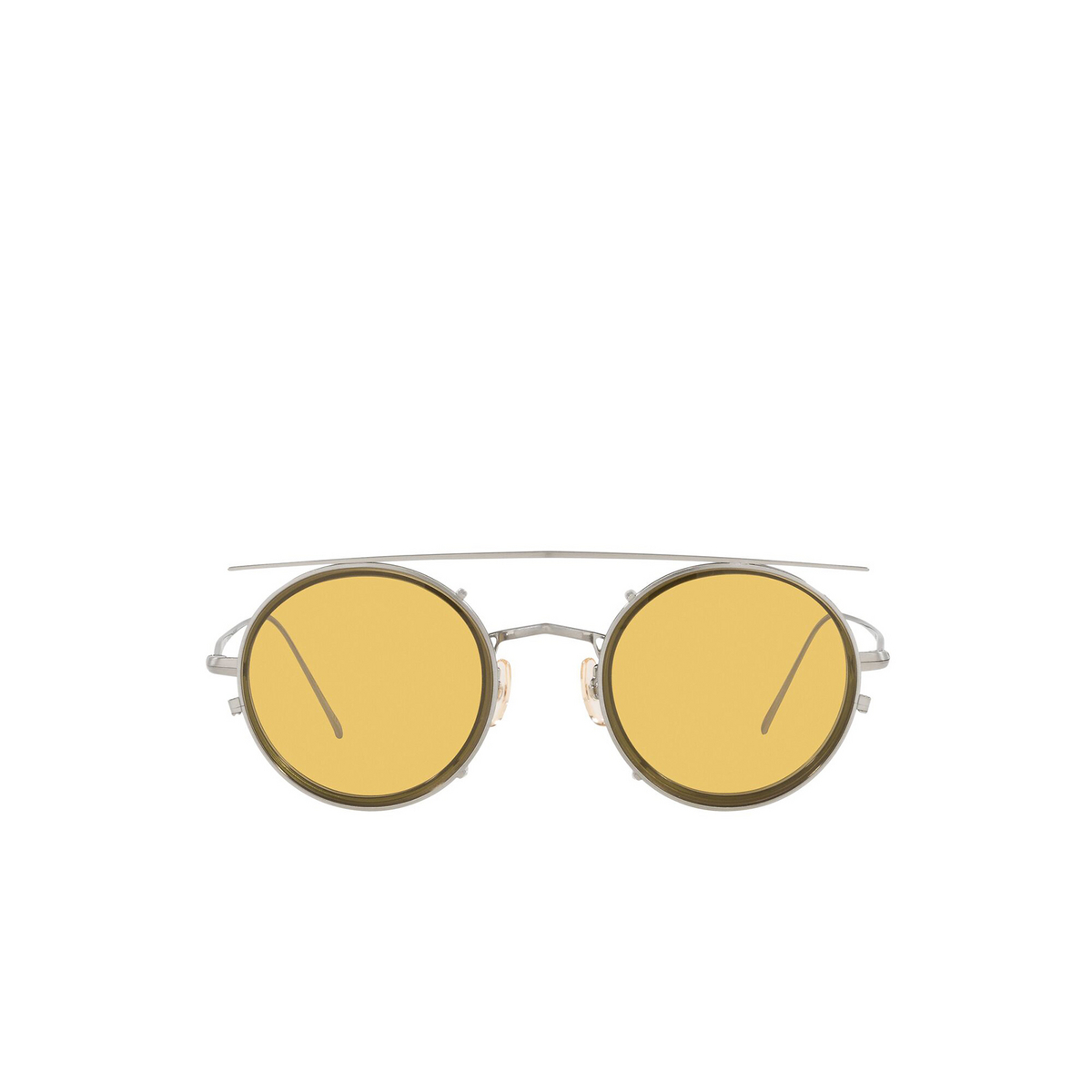 Oliver Peoples® Round Sunglasses: G. Ponti-2 OV1292T color Brushed Chrome 5254 - front view.