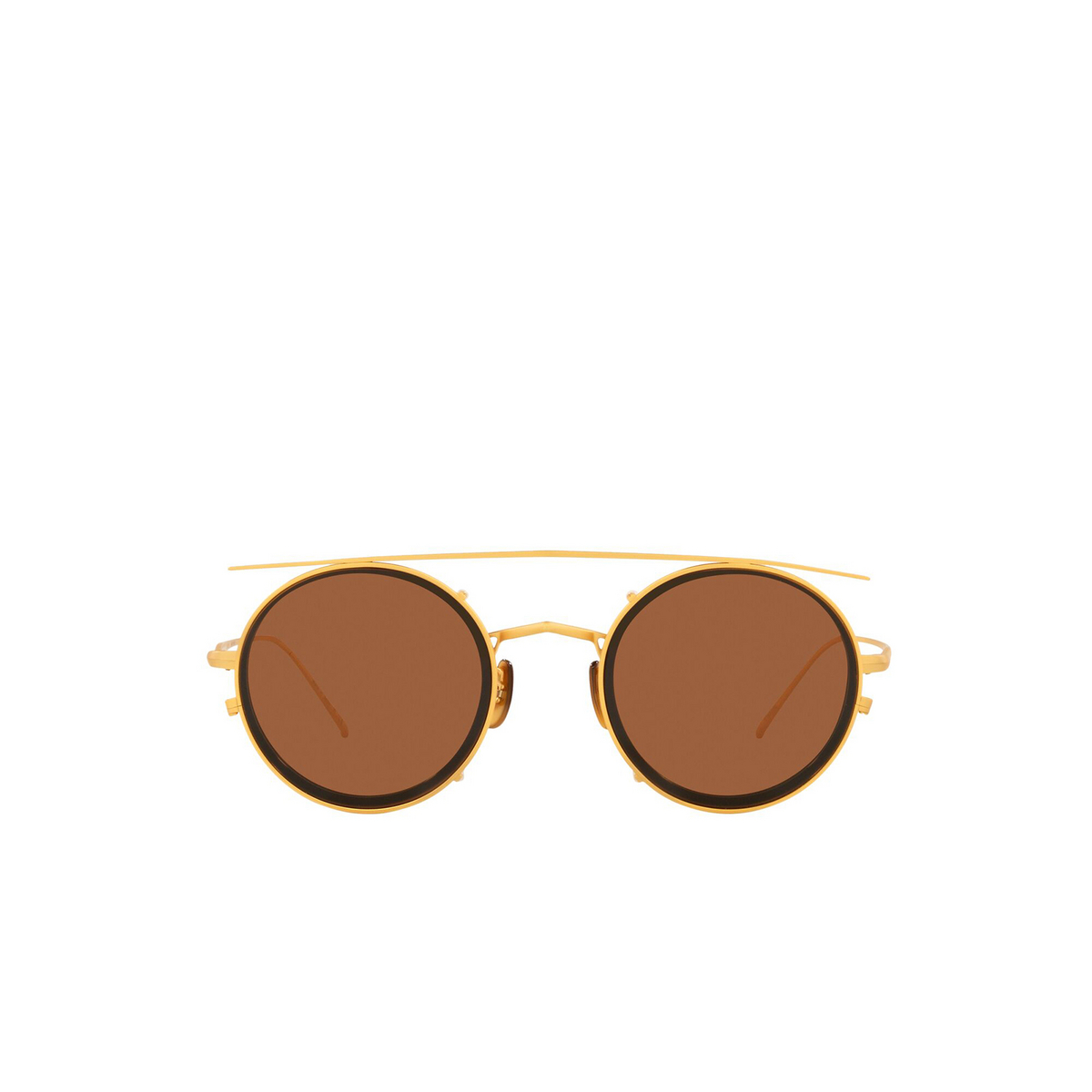 Oliver Peoples® Round Sunglasses: G. Ponti-2 OV1292T color Brushed Brass 5414 - front view.