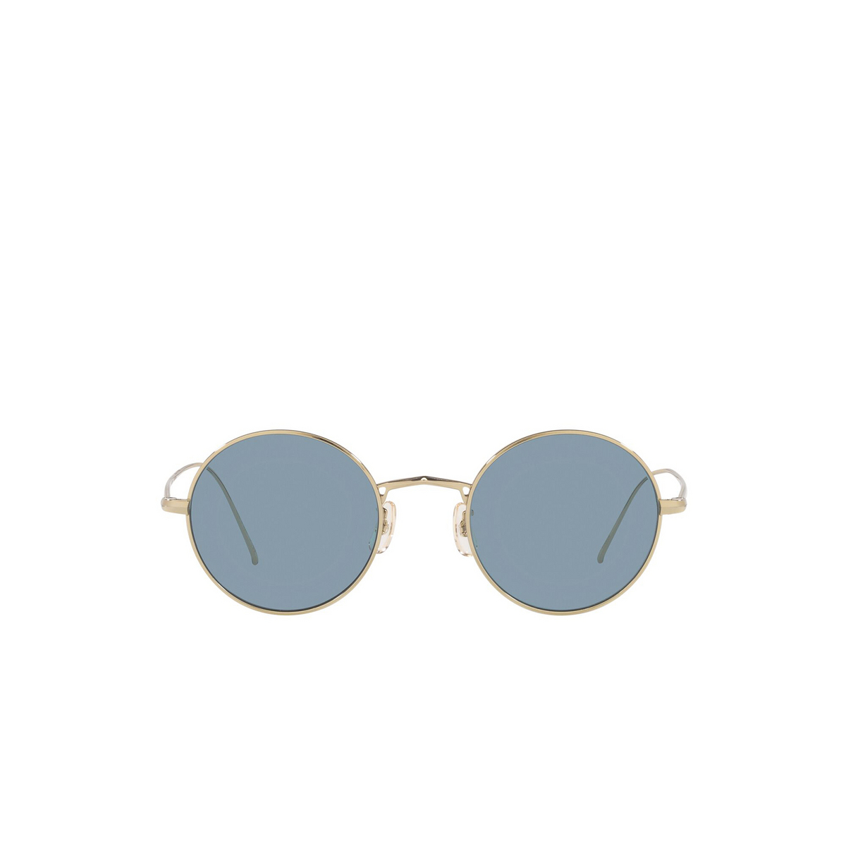 Oliver Peoples® Round Sunglasses: G. Ponti-3 OV1293ST color Soft Gold 503556 - front view.