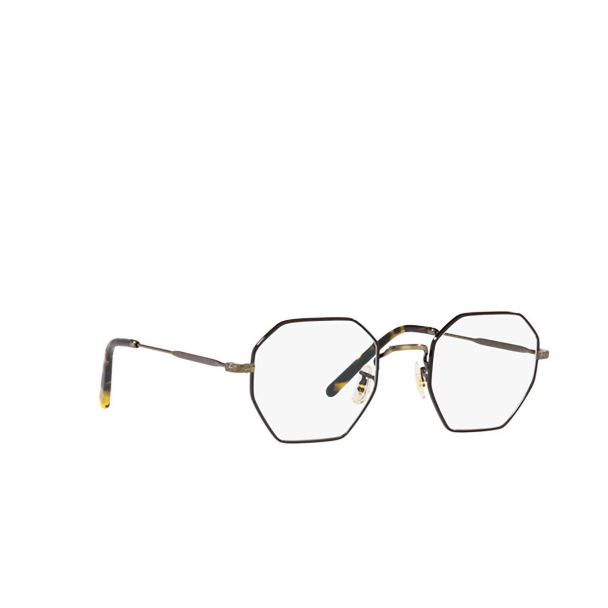 Oliver Peoples HOLENDER Eyeglasses 5317 Antique Gold / Black - three-quarters view