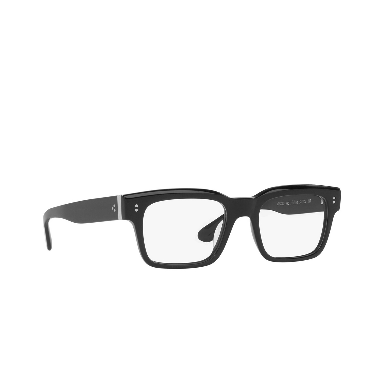 Oliver Peoples® Rectangle Eyeglasses: Hollins OV5470U color Black 1005 - three-quarters view.