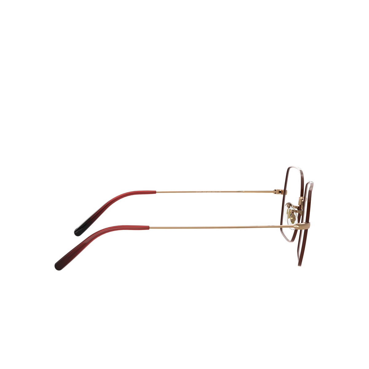 Oliver Peoples® Irregular Eyeglasses: Justyna OV1279 color Rose Gold / Burgundy 5037 - product thumbnail 3/3.