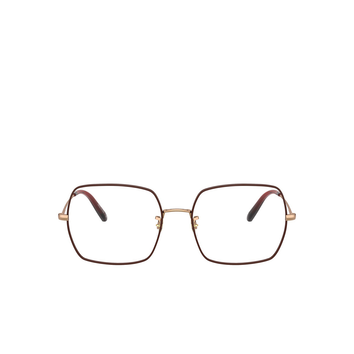 Oliver Peoples® Irregular Eyeglasses: Justyna OV1279 color Rose Gold / Burgundy 5037 - 1/3.
