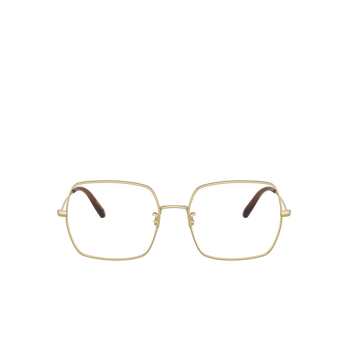 Oliver Peoples® Irregular Eyeglasses: Justyna OV1279 color Brushed Gold 5245 - front view.