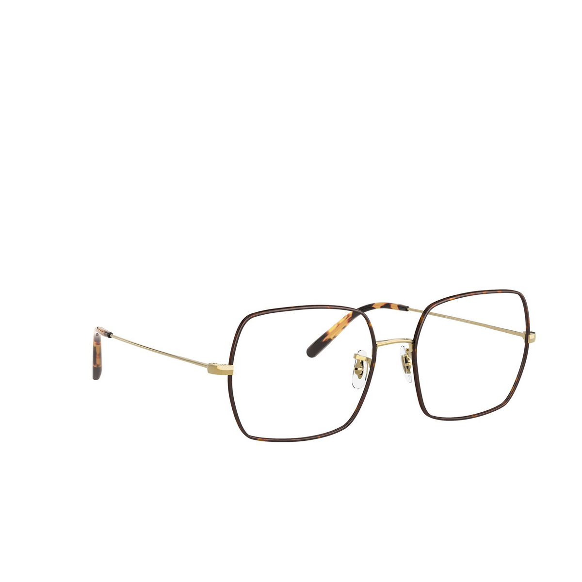 Oliver Peoples® Irregular Eyeglasses: Justyna OV1279 color Gold / Tortoise 5295 - 2/3.