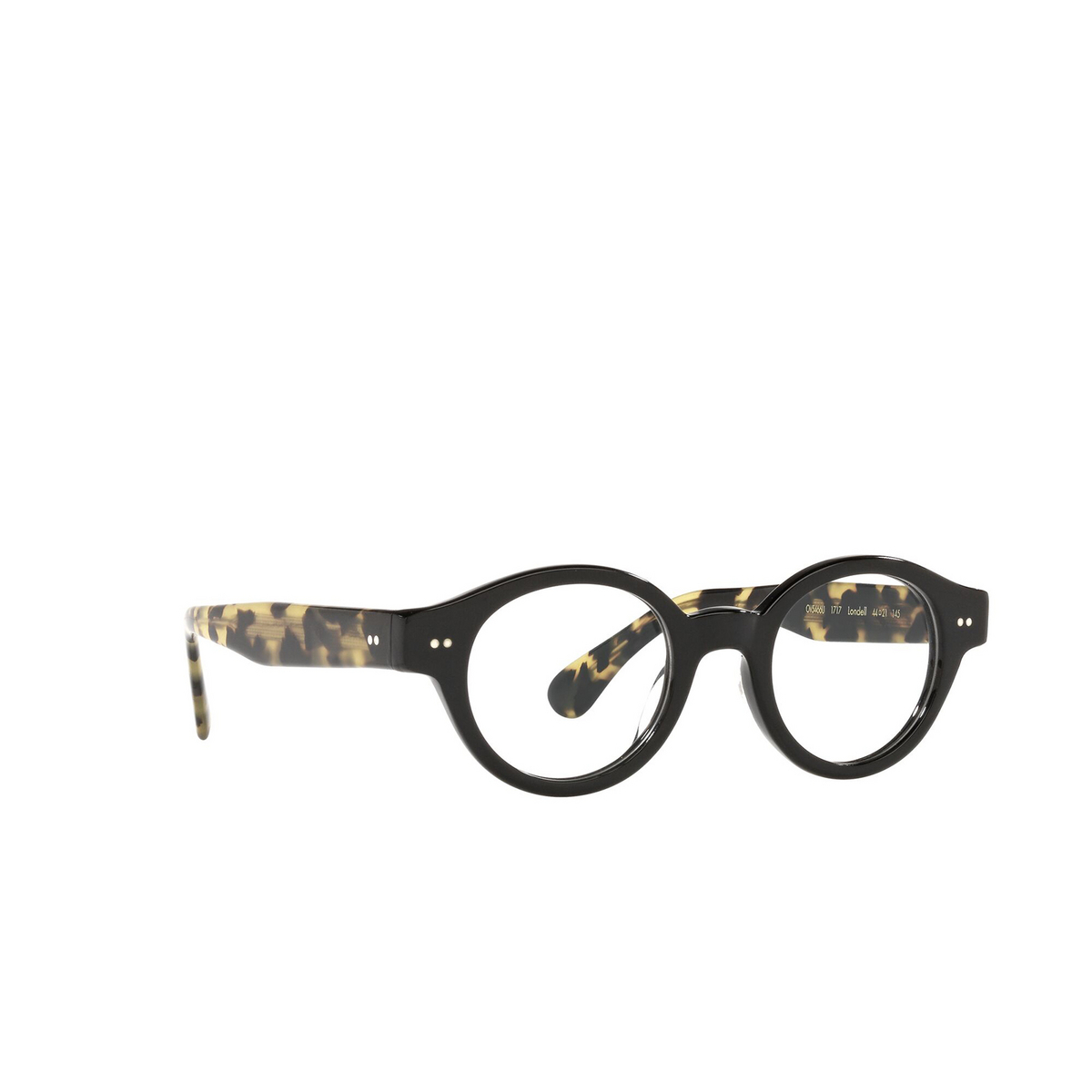Oliver Peoples® Round Eyeglasses: Londell OV5466U color Black 1717 - three-quarters view.