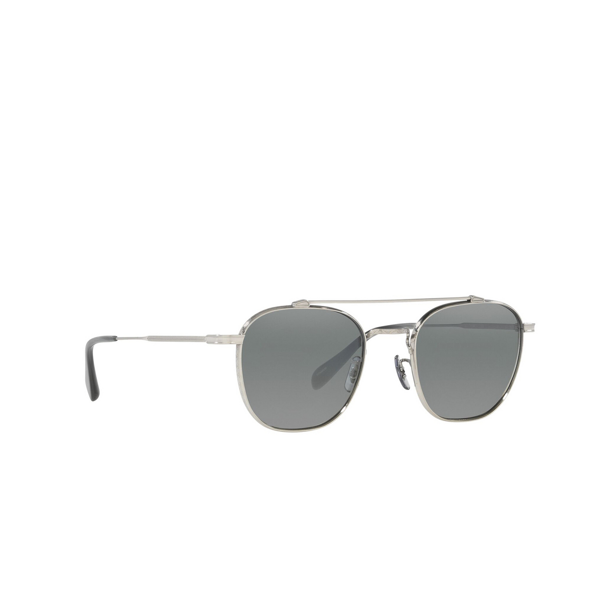 Oliver Peoples MANDEVILLE Sunglasses 52546I Brushed Silver - three-quarters view