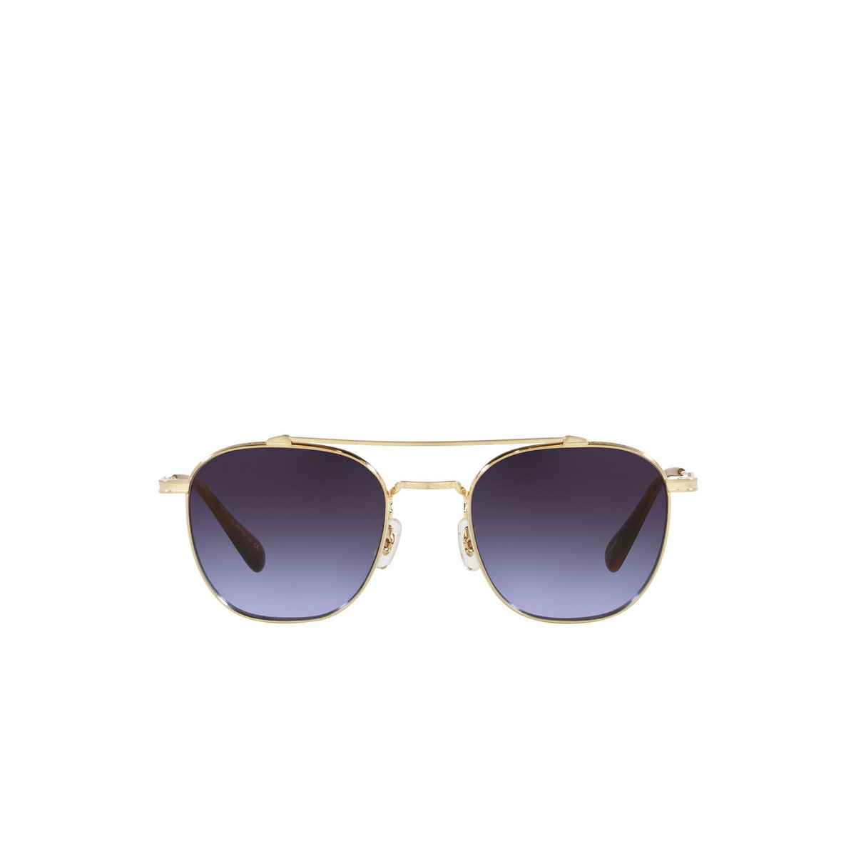 Oliver Peoples® Square Sunglasses: Mandeville OV1294ST color Brushed Gold 531179 - front view.