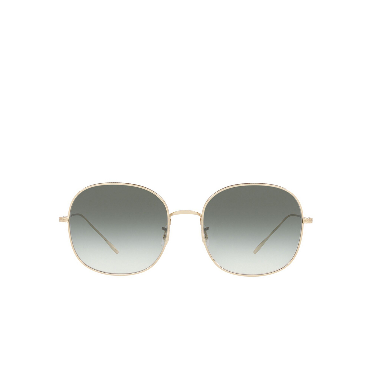Oliver Peoples® Round Sunglasses: Mehrie OV1255S color Soft Gold 50352A - front view.