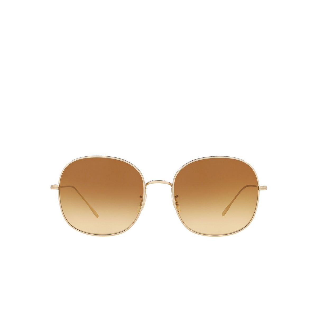 Oliver Peoples® Round Sunglasses: Mehrie OV1255S color Soft Gold 50352L - front view.
