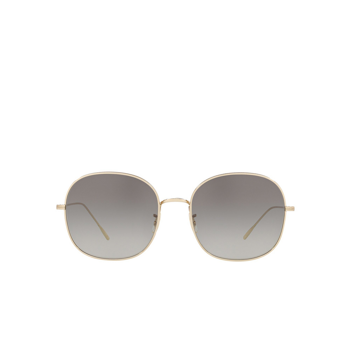 Oliver Peoples® Round Sunglasses: Mehrie OV1255S color Soft Gold 50353C - front view.
