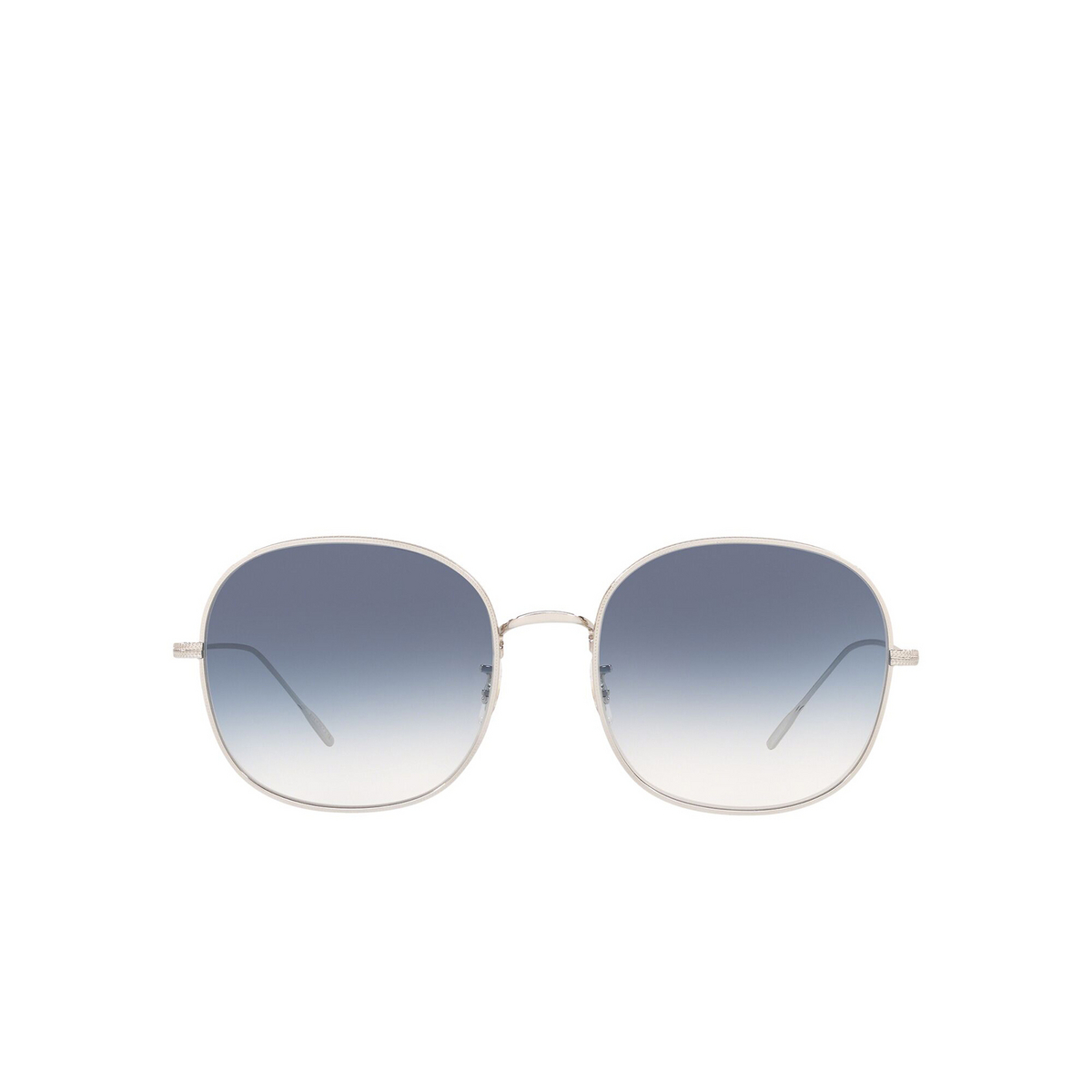 Oliver Peoples® Round Sunglasses: Mehrie OV1255S color Silver 503619 - front view.