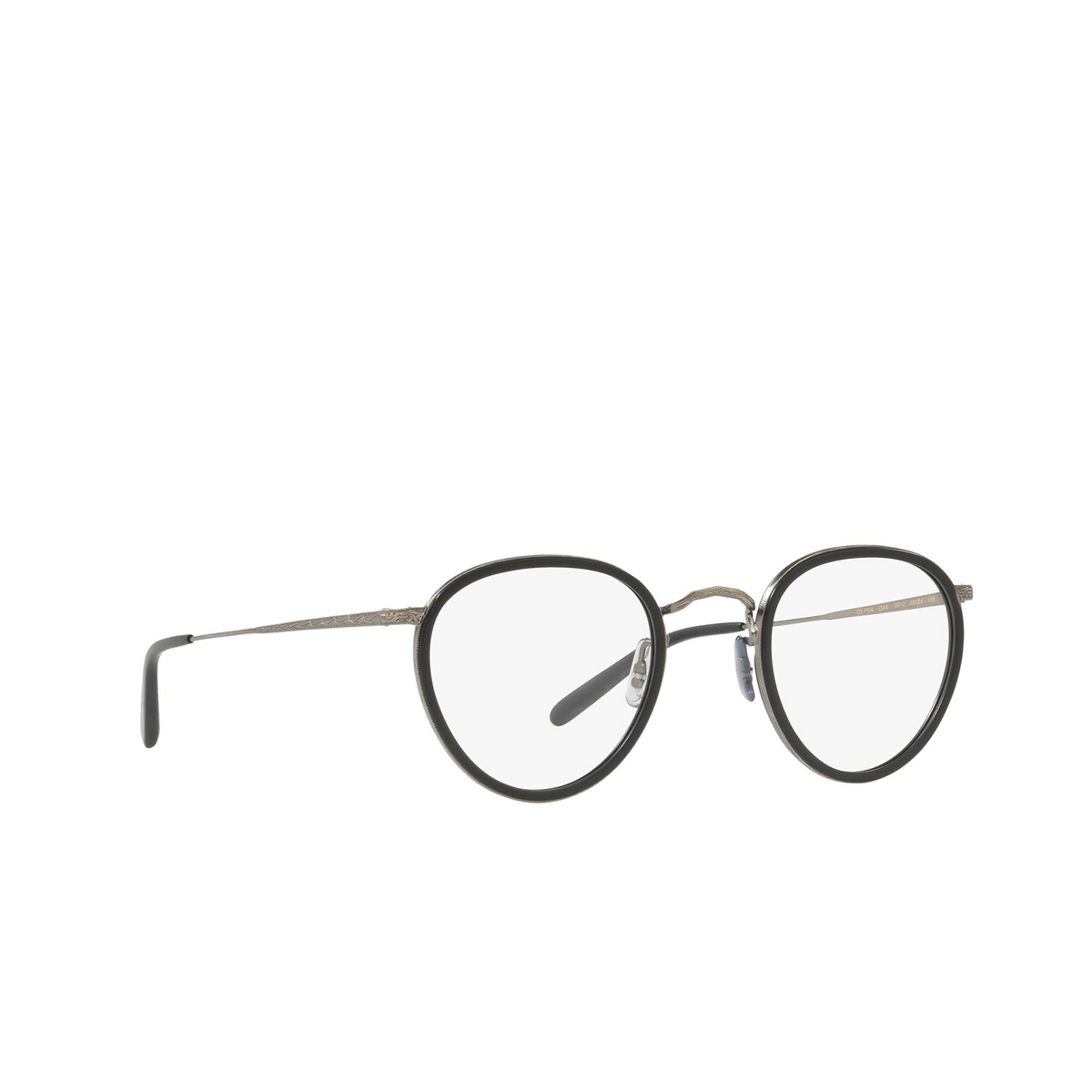 Oliver Peoples® Round Eyeglasses: Mp-2 OV1104 color Semi Matte Black 5244 - three-quarters view.