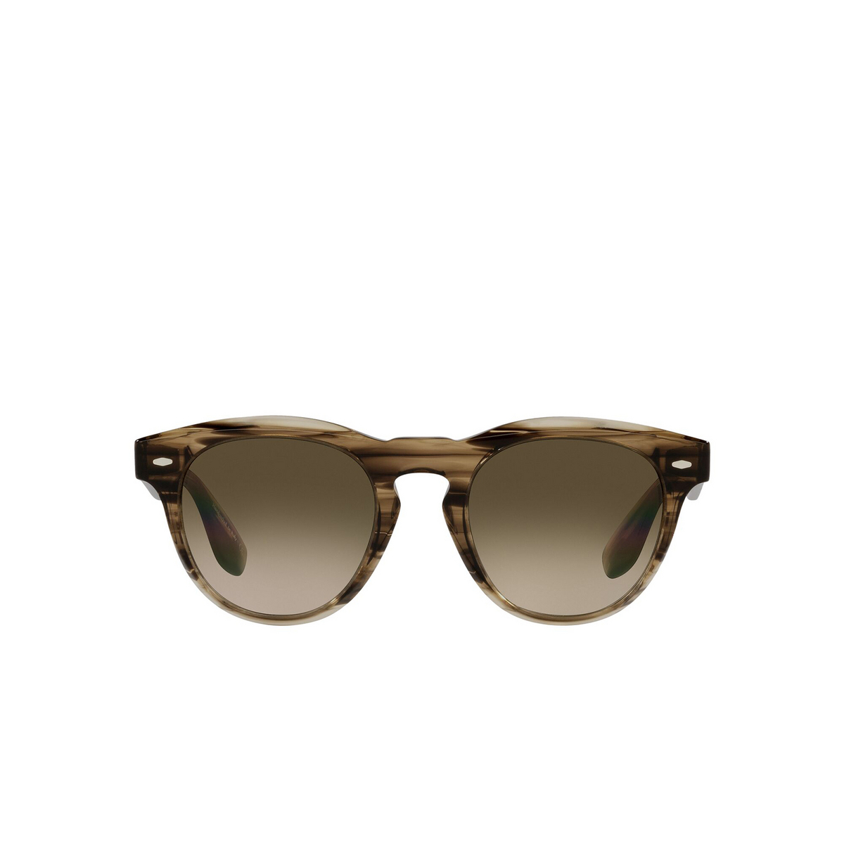 Oliver Peoples® Square Sunglasses: Nino OV5473SU color Olive Smoke 171985 - front view.