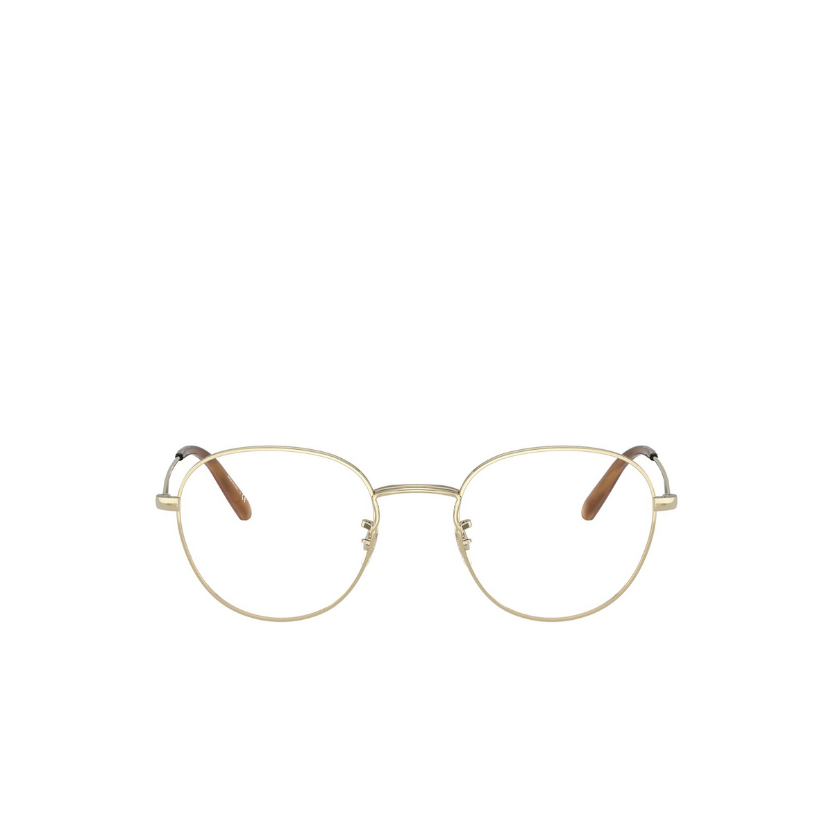 Oliver Peoples® Round Eyeglasses: Piercy OV1281 color Gold 5145 - front view.