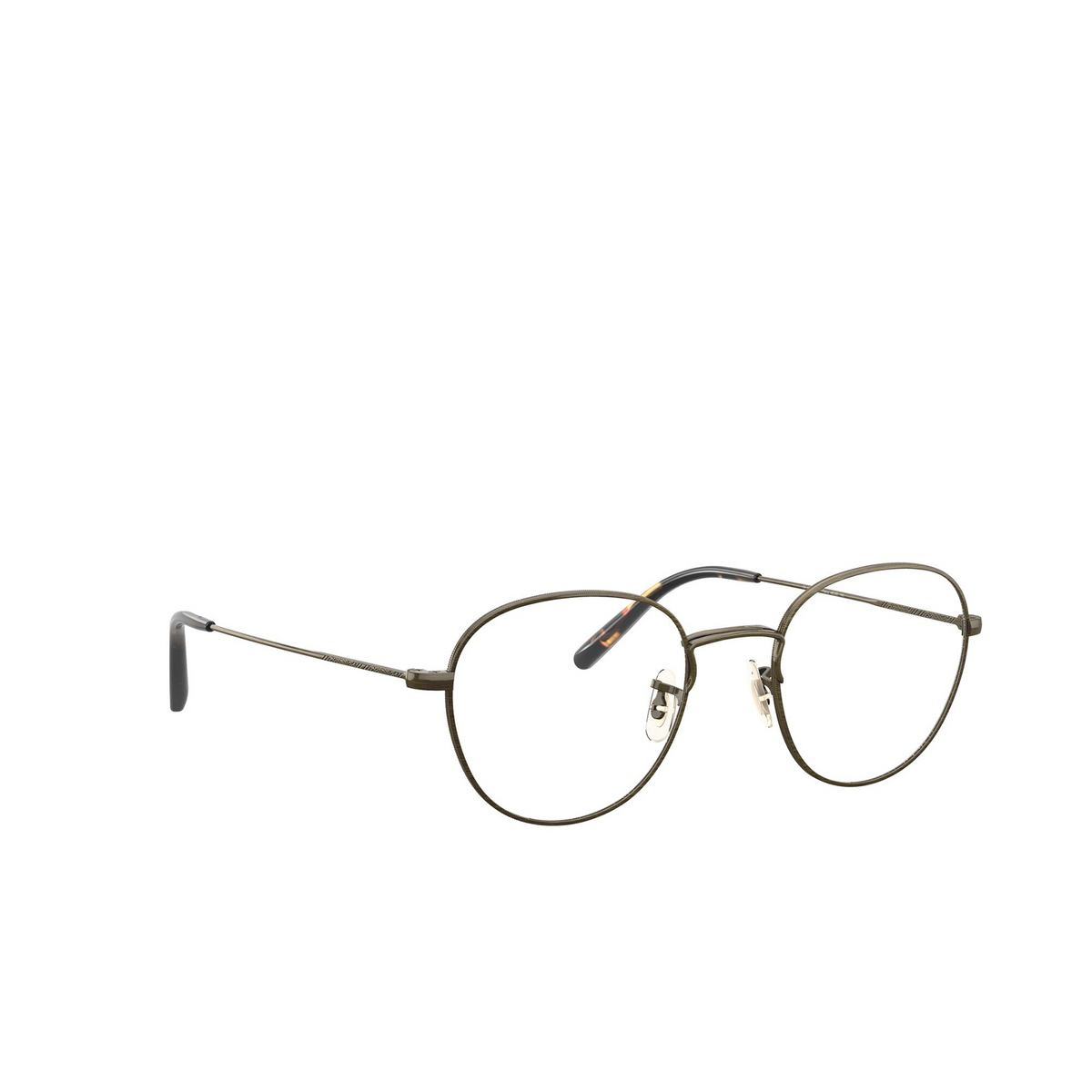 Oliver Peoples® Round Eyeglasses: Piercy OV1281 color Antique Gold 5284 - three-quarters view.