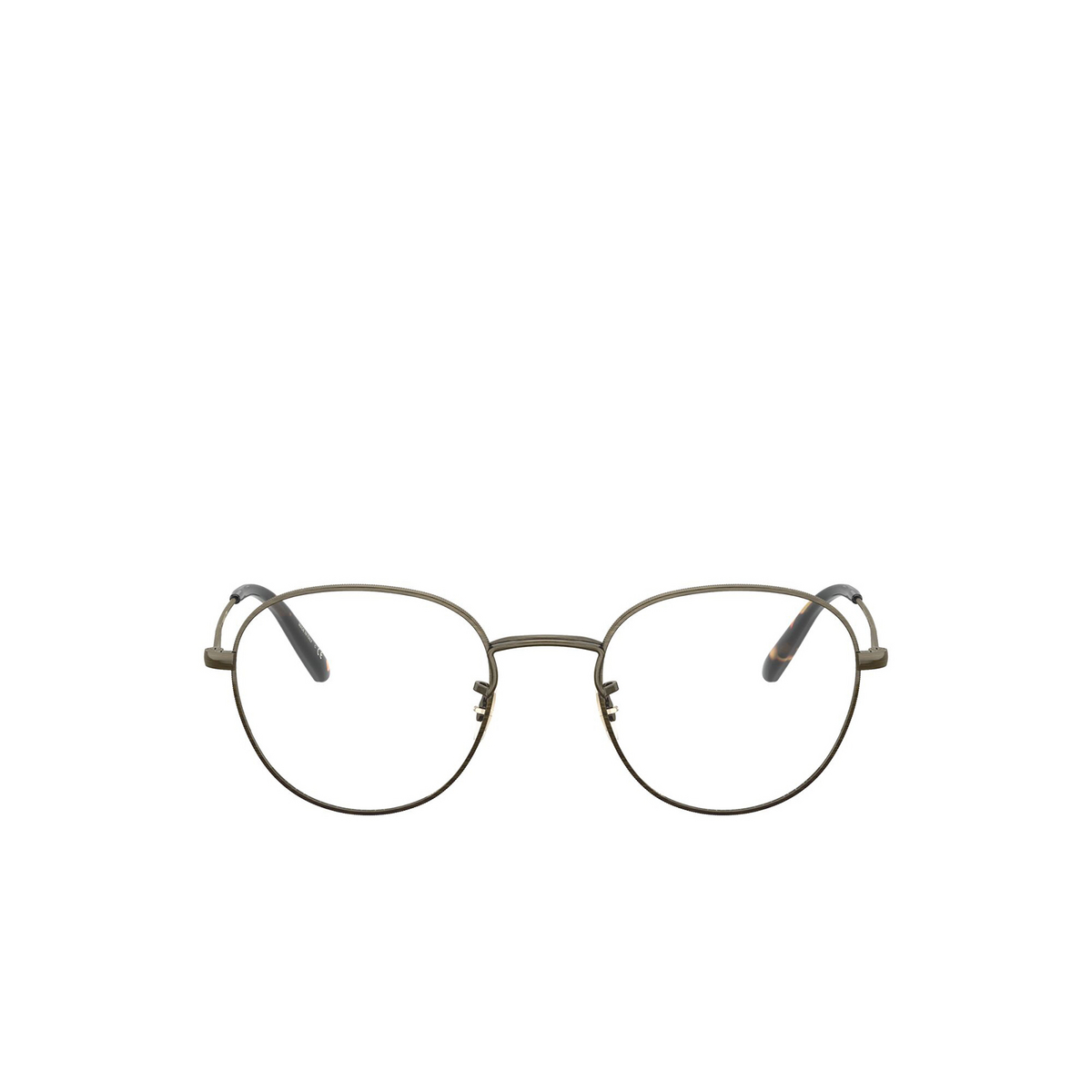 Oliver Peoples® Round Eyeglasses: Piercy OV1281 color Antique Gold 5284 - front view.