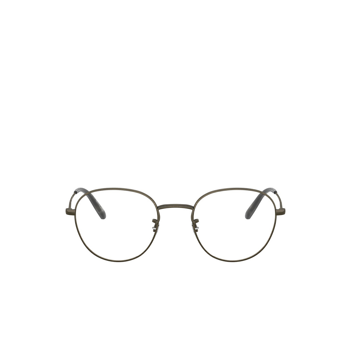 Oliver Peoples® Round Eyeglasses: Piercy OV1281 color Antique Pewter 5289 - front view.