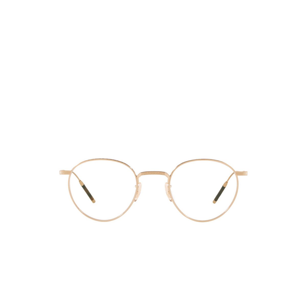 Oliver Peoples® Round Eyeglasses: Tk-1 OV1274T color Brushed Gold 5311 - front view.