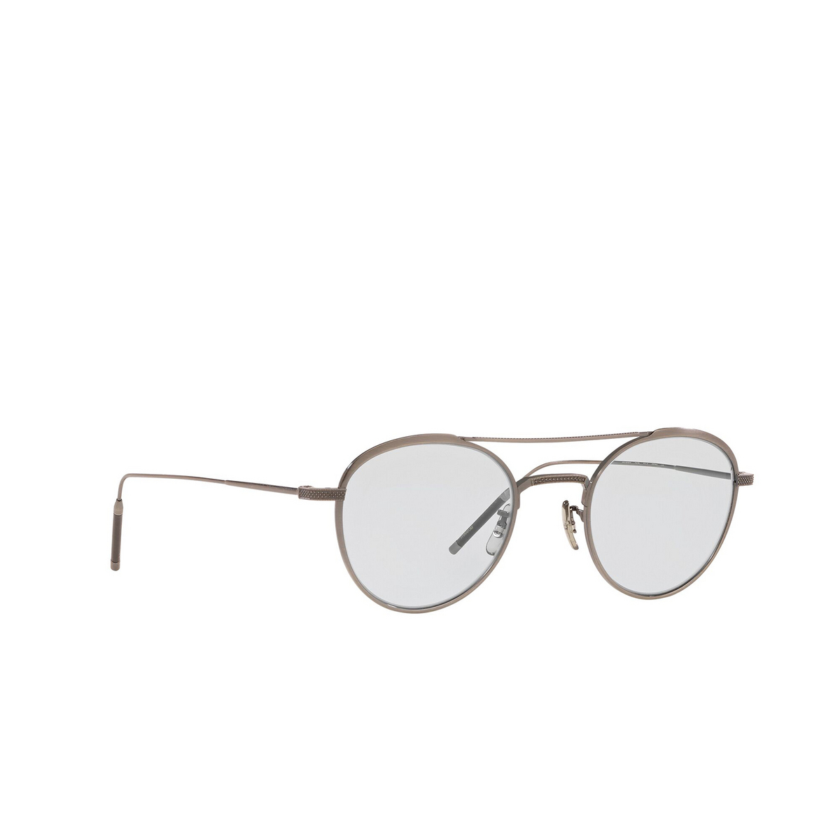 Oliver Peoples® Round Eyeglasses: Tk-2 OV1275T color Pewter 5076 - three-quarters view.
