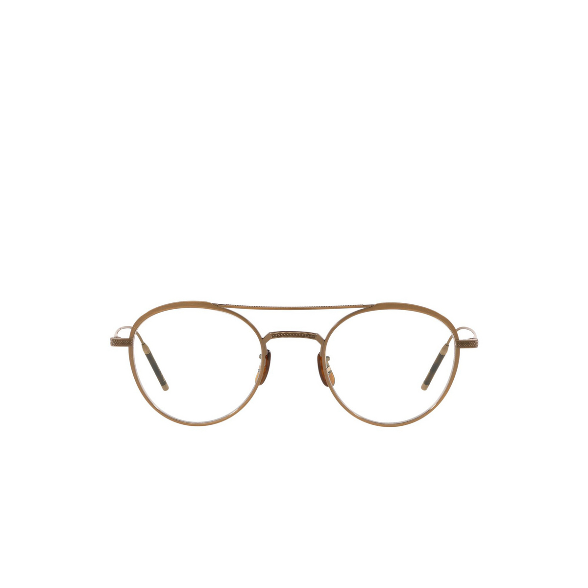 Oliver Peoples® Round Eyeglasses: Tk-2 OV1275T color Antique Gold 5284 - front view.
