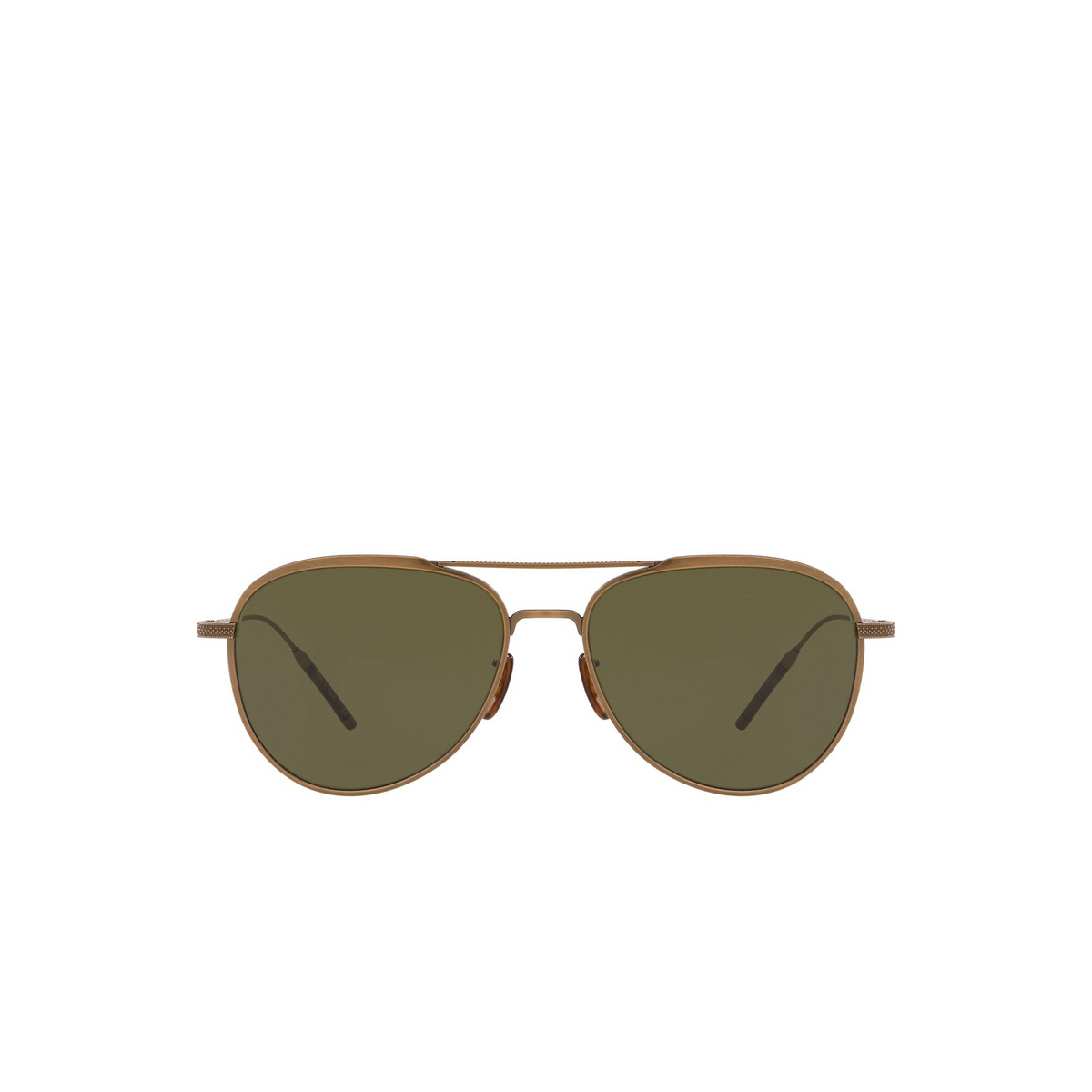 Oliver Peoples® Aviator Sunglasses: Tk-3 OV1276ST color Antique Gold 528452 - front view.