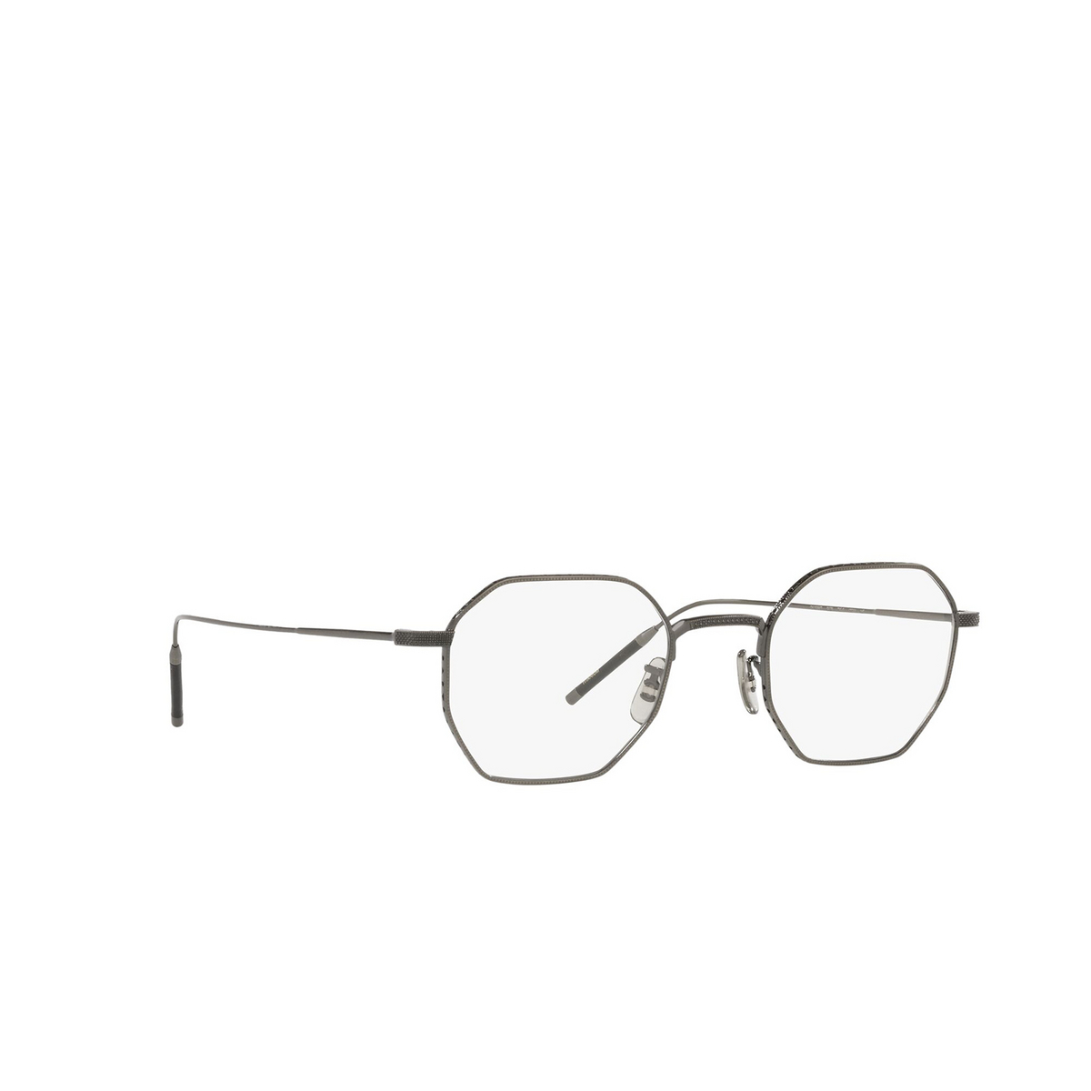 Oliver Peoples® Irregular Eyeglasses: Tk-5 OV1299T color Pewter 5076 - three-quarters view.
