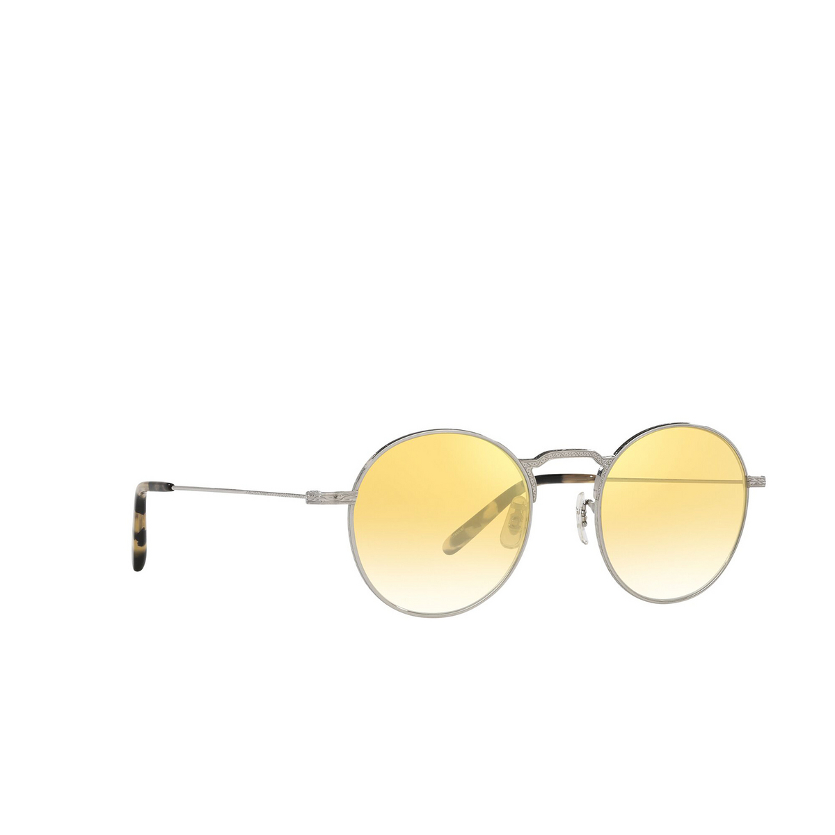 Oliver Peoples® Round Sunglasses: Weslie Sun OV1282ST color Silver 50363C - three-quarters view.
