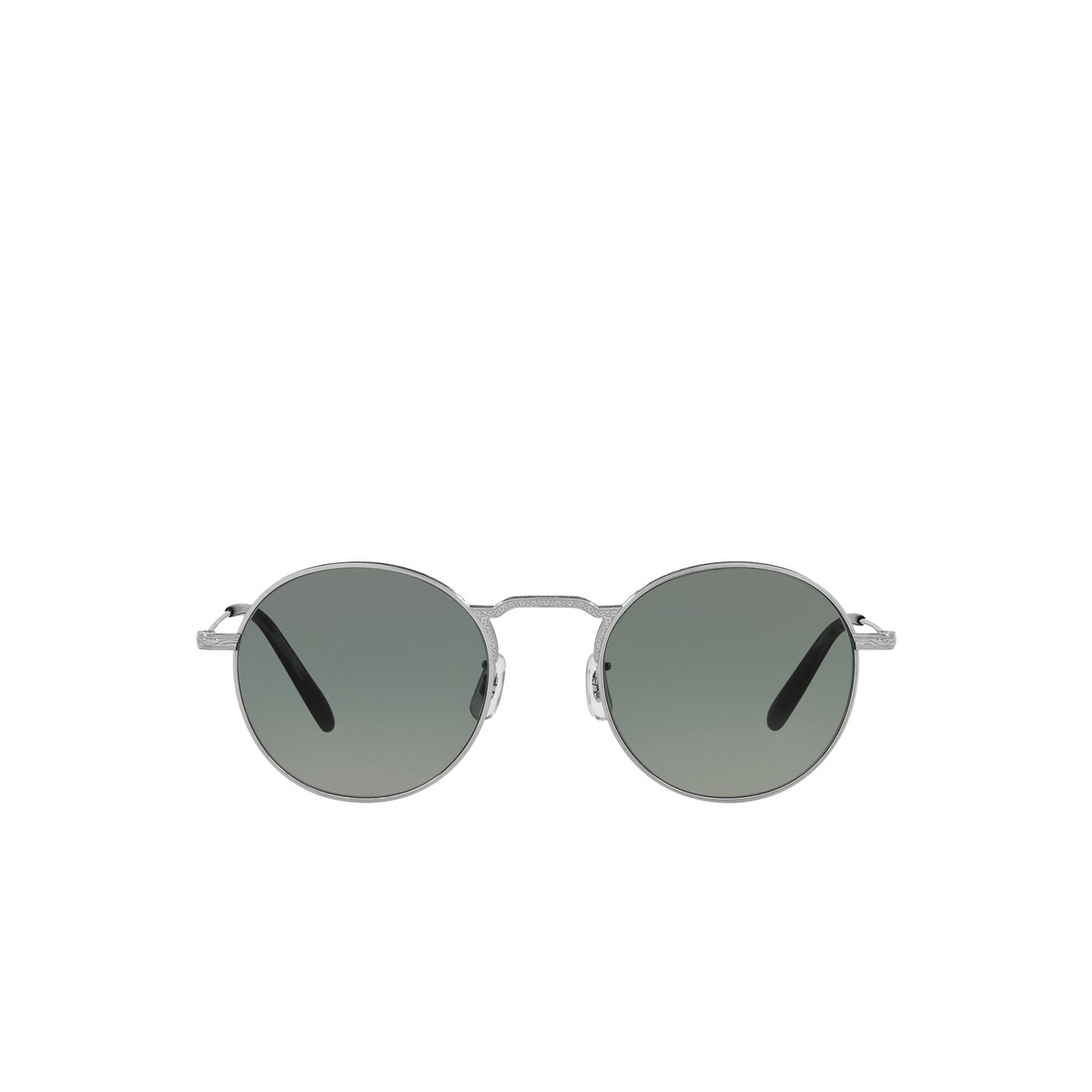 Oliver Peoples® Round Sunglasses: Weslie Sun OV1282ST color Silver 503641 - front view.