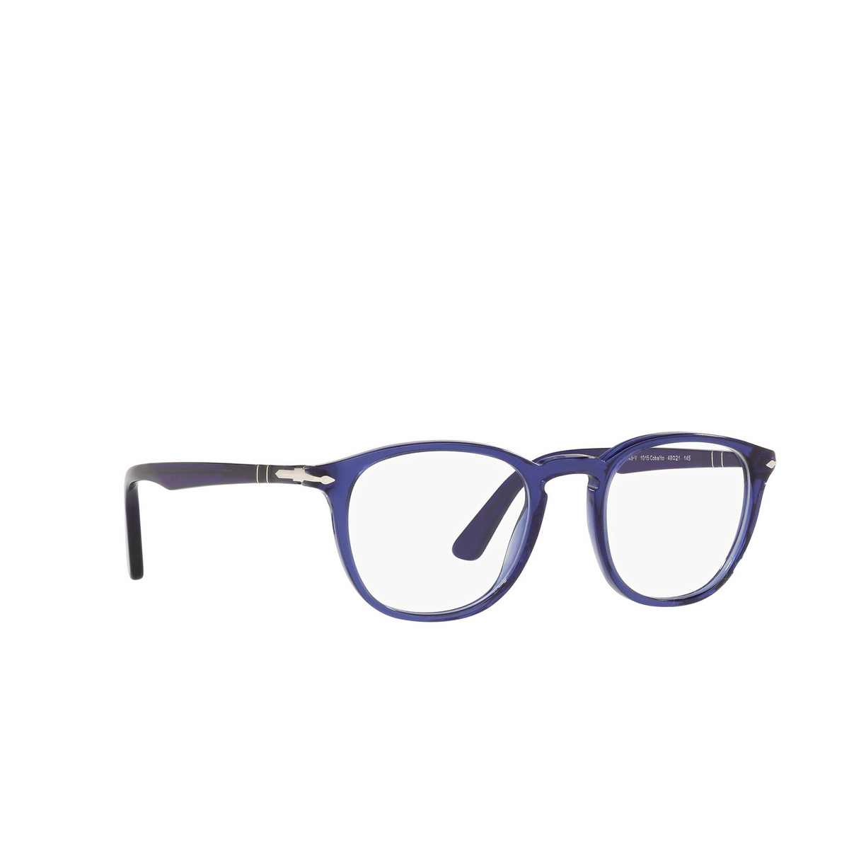 Persol® Square Eyeglasses: PO3143V color Cobalto 1015 - three-quarters view.